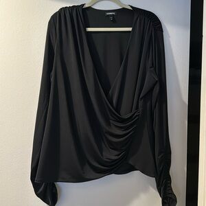 Express deep vneck wrap shirt